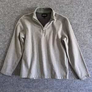 Bonobos Men's 1/4 Zip Mock Neck Slim Fit Pullover Sweater Gray | Size: Medium